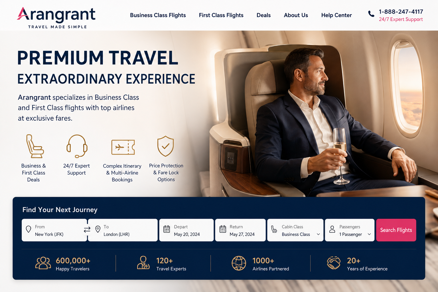What Is Arangrant? Arangrant is a travel booking company focused on business and first-class flights. According to its website, the company works with major airlines and provides customized travel solutions for individual, corporate, group, and complex multi-destination trips.
